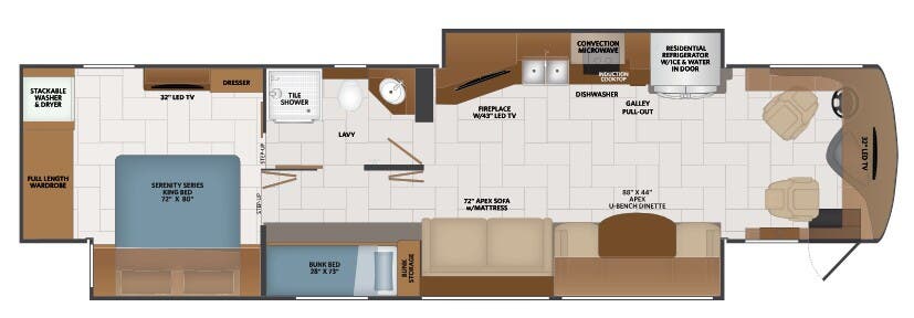 View 2020 Fleetwood Discovery LXE 40G complete specs and manufacturer brochures