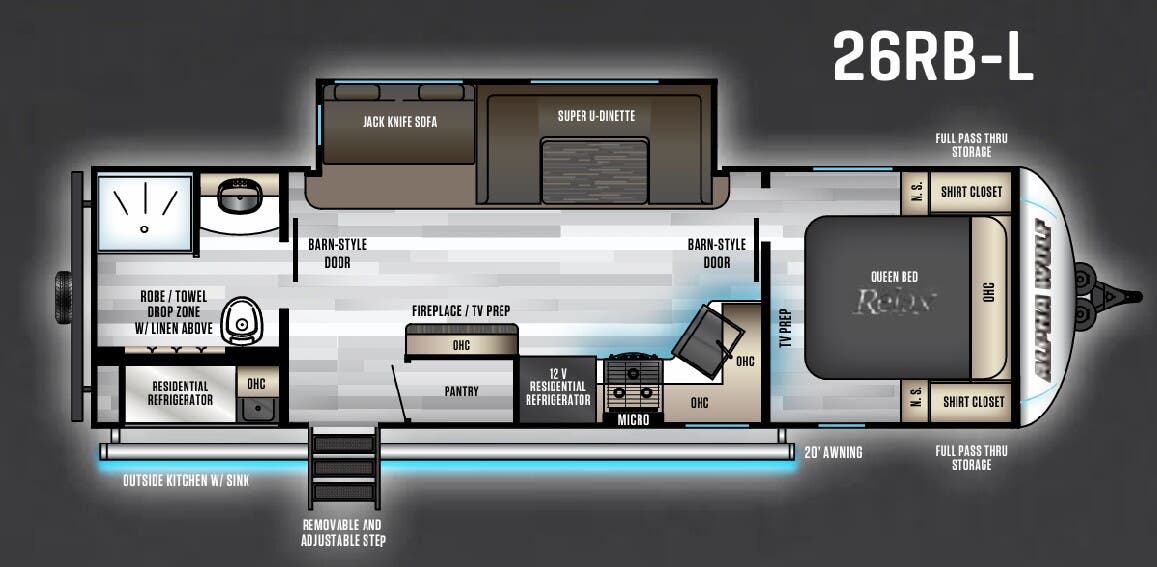 View 2020 Forest River Cherokee Alpha Wolf 26RB-L complete specs and manufacturer brochures
