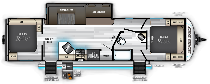 View 2020 Forest River Cherokee Alpha Wolf 29DQ-L complete specs and manufacturer brochures