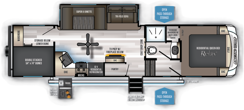 View 2020 Forest River Cherokee Arctic Wolf 287BH complete specs and manufacturer brochures