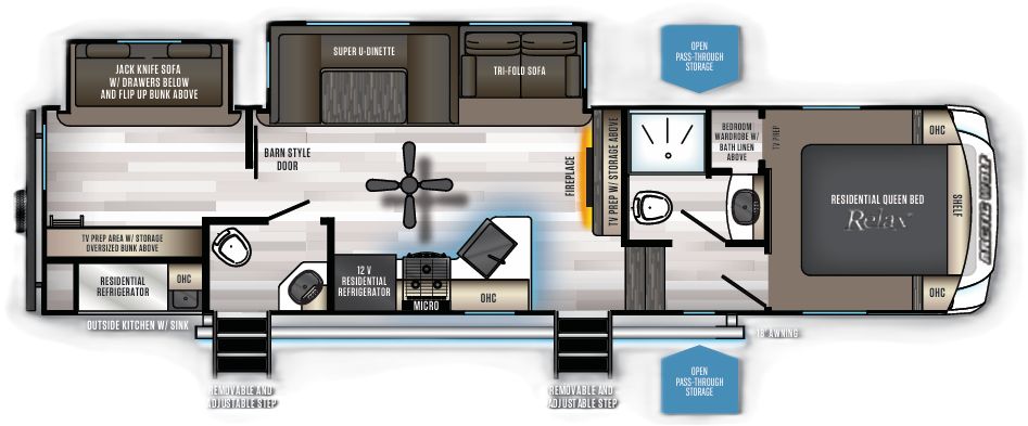 View 2020 Forest River Cherokee Arctic Wolf 321BH complete specs and manufacturer brochures
