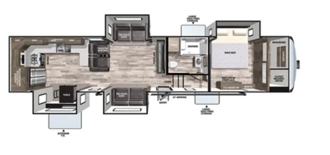 View 2020 Forest River Cardinal Luxury 375BKX complete specs and manufacturer brochures