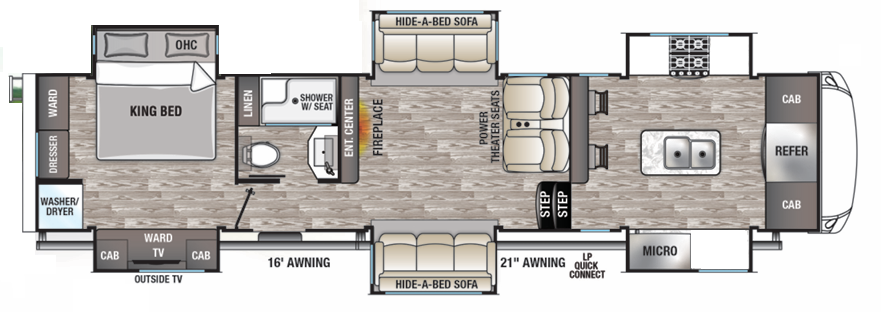 View 2020 Forest River Cedar Creek Champagne Edition 38EFK complete specs and manufacturer brochures