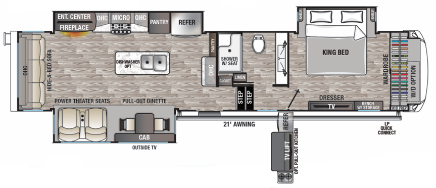View 2020 Forest River Cedar Creek Champagne Edition 38EL complete specs and manufacturer brochures