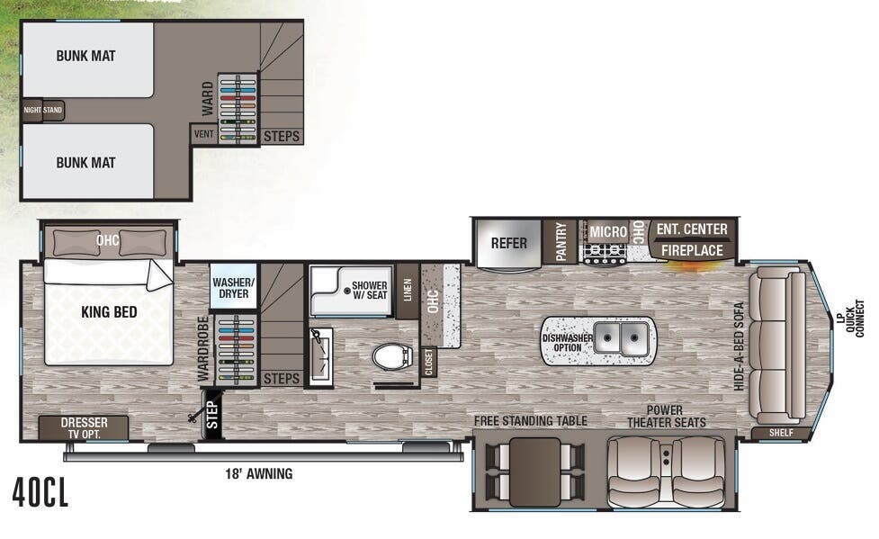 View 2020 Forest River Cedar Creek Cottage 40CL complete specs and manufacturer brochures
