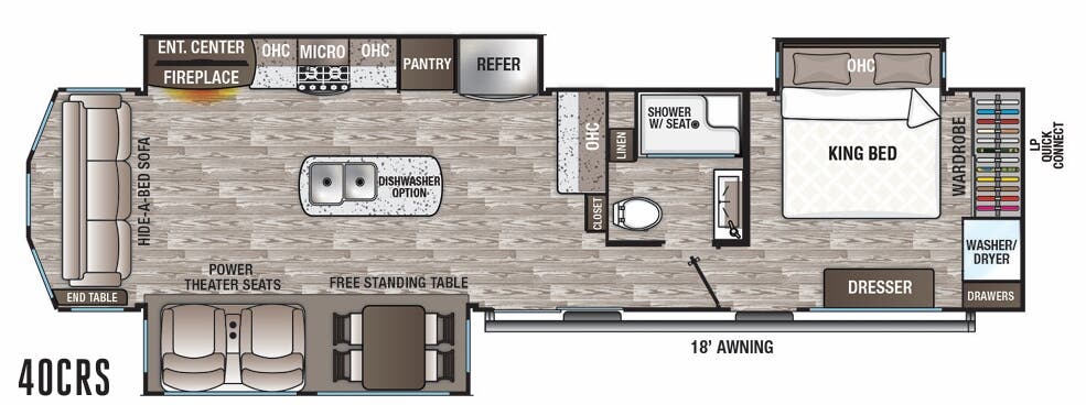 View 2020 Forest River Cedar Creek Cottage 40CRS complete specs and manufacturer brochures