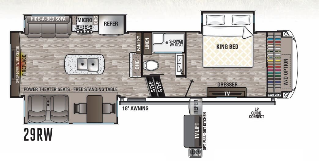 View 2020 Forest River Cedar Creek Silverback 29RW complete specs and manufacturer brochures