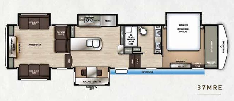 View 2020 Forest River RiverStone 37MRE complete specs and manufacturer brochures
