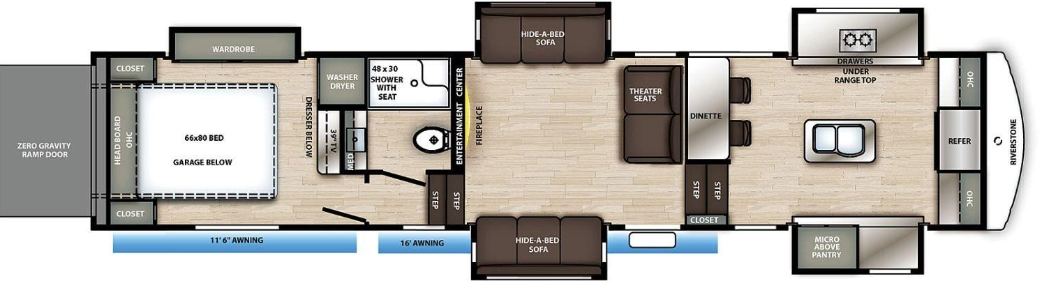 View 2020 Forest River RiverStone 39FKTH complete specs and manufacturer brochures