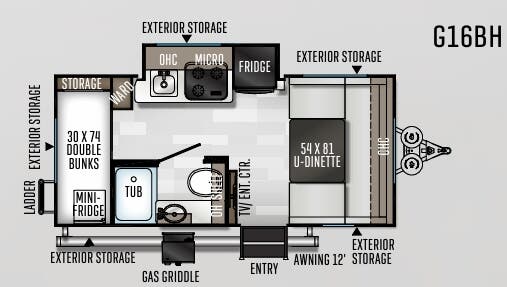View 2020 Forest River Rockwood Geo Pro G16BH complete specs and manufacturer brochures