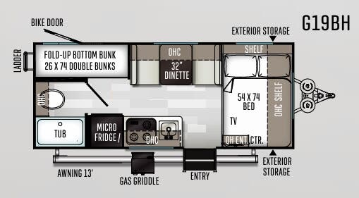 View 2020 Forest River Rockwood Geo Pro G19BH complete specs and manufacturer brochures