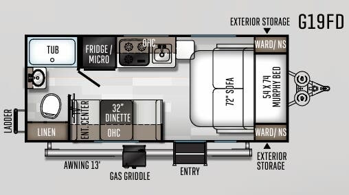 View 2020 Forest River Rockwood Geo Pro G19FD complete specs and manufacturer brochures