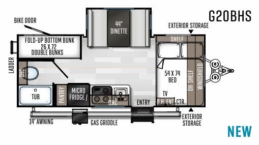 View 2020 Forest River Rockwood Geo Pro G20BHS complete specs and manufacturer brochures