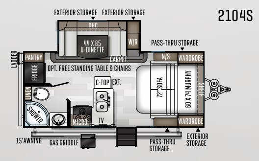 View 2020 Forest River Rockwood Mini Lite 2104S complete specs and manufacturer brochures