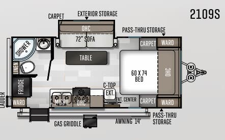 View 2020 Forest River Rockwood Mini Lite 2109S complete specs and manufacturer brochures