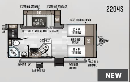 View 2020 Forest River Rockwood Mini Lite 2204S complete specs and manufacturer brochures