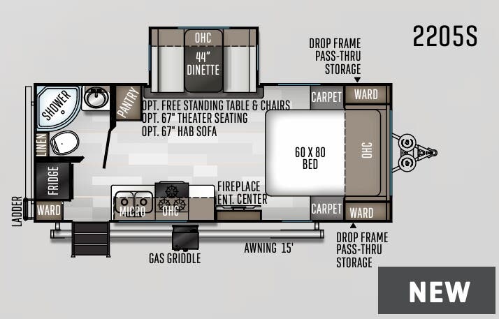 View 2020 Forest River Rockwood Mini Lite 2205S complete specs and manufacturer brochures