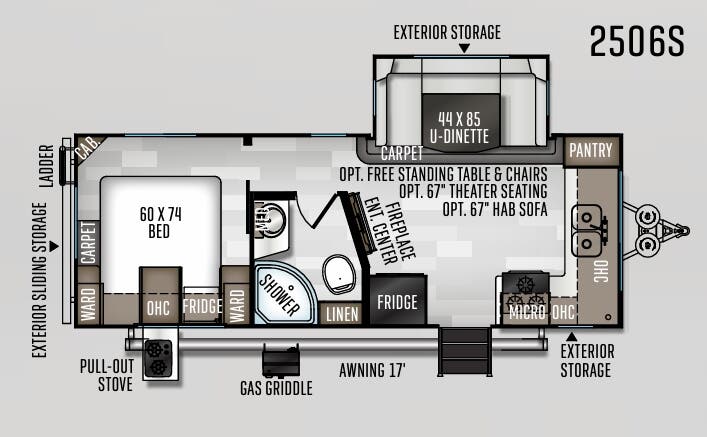 View 2020 Forest River Rockwood Mini Lite 2506S complete specs and manufacturer brochures