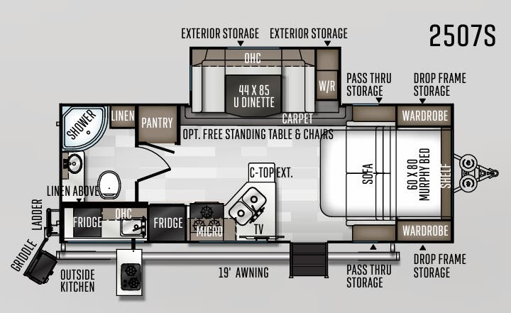 View 2020 Forest River Rockwood Mini Lite 2507S complete specs and manufacturer brochures