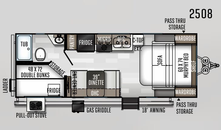 View 2020 Forest River Rockwood Mini Lite 2508 complete specs and manufacturer brochures