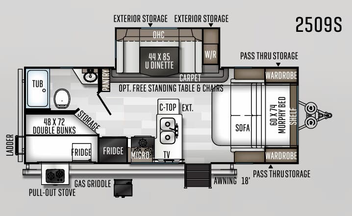 View 2020 Forest River Rockwood Mini Lite 2509S complete specs and manufacturer brochures