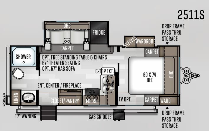 View 2020 Forest River Rockwood Mini Lite 2511S complete specs and manufacturer brochures