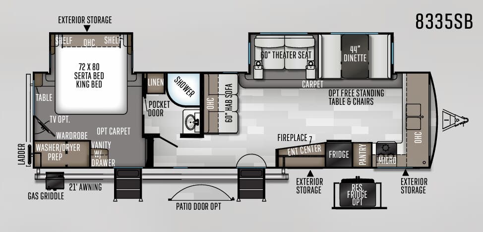 View 2020 Forest River Rockwood Signature 8335SB complete specs and manufacturer brochures