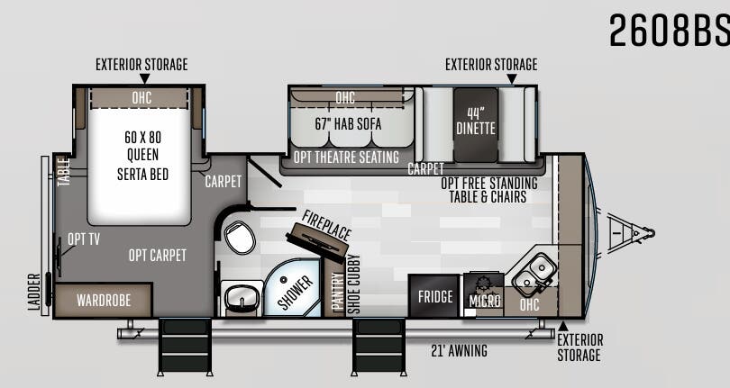 View 2020 Forest River Rockwood Ultra Lite 2608BS complete specs and manufacturer brochures