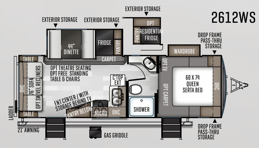View 2020 Forest River Rockwood Ultra Lite 2612WS complete specs and manufacturer brochures