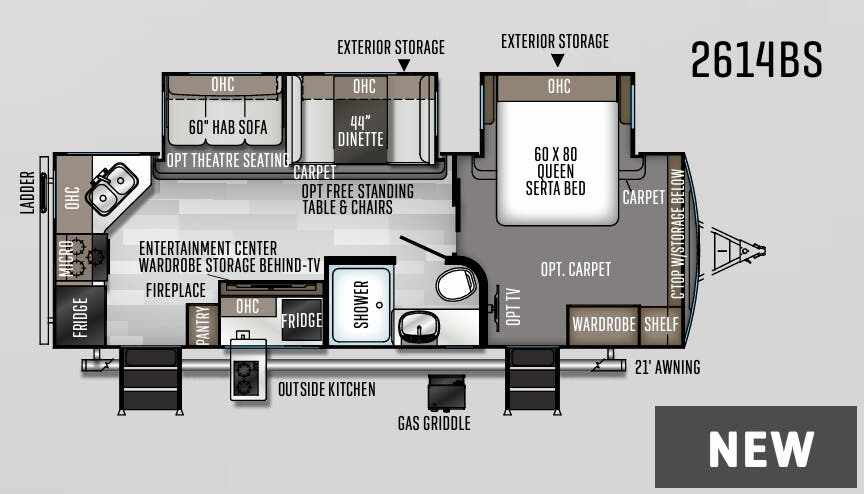 View 2020 Forest River Rockwood Ultra Lite 2614BS complete specs and manufacturer brochures