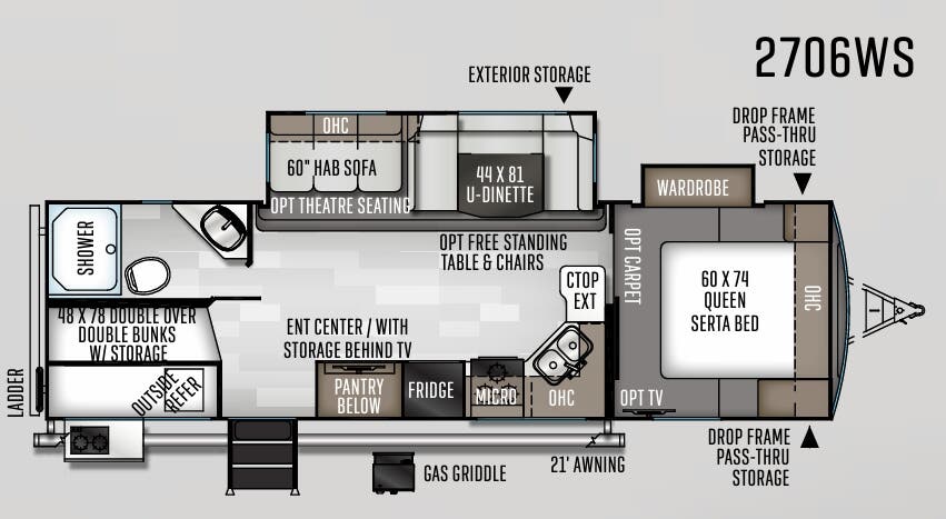 View 2020 Forest River Rockwood Ultra Lite 2706WS complete specs and manufacturer brochures