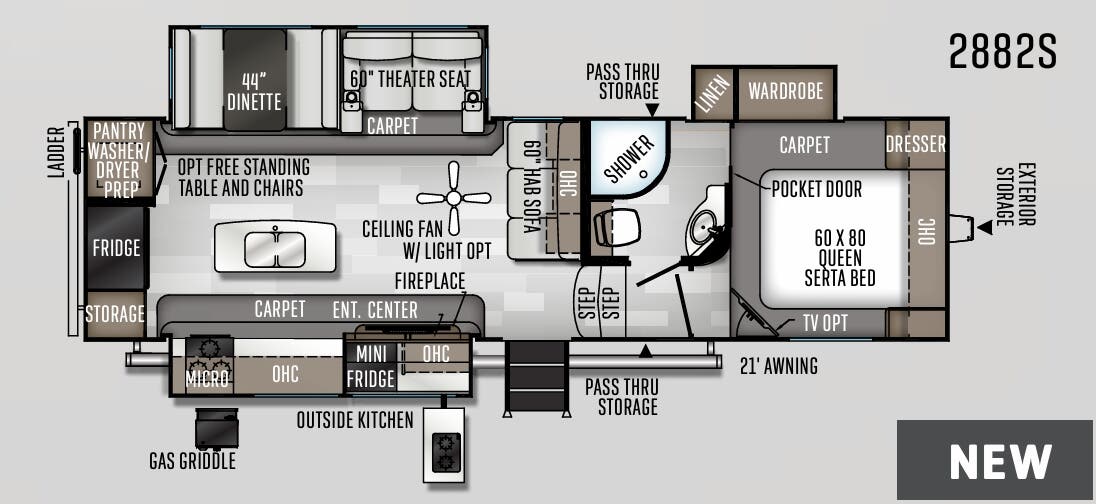 View 2020 Forest River Rockwood Ultra Lite 2882S complete specs and manufacturer brochures