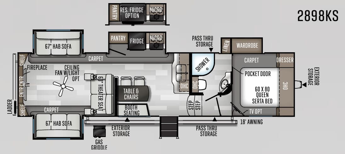 View 2020 Forest River Rockwood Ultra Lite 2898KS complete specs and manufacturer brochures