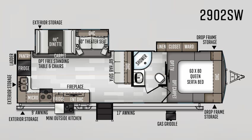 View 2020 Forest River Rockwood Ultra Lite 2902SW complete specs and manufacturer brochures