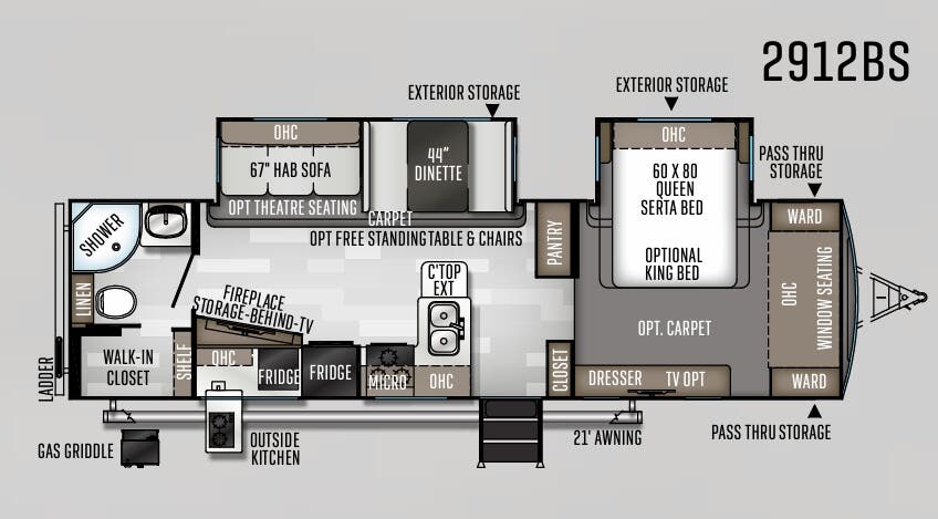 View 2020 Forest River Rockwood Ultra Lite 2912BS complete specs and manufacturer brochures