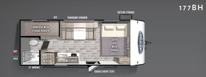 View 2020 Forest River Salem FSX 177BH complete specs and manufacturer brochures