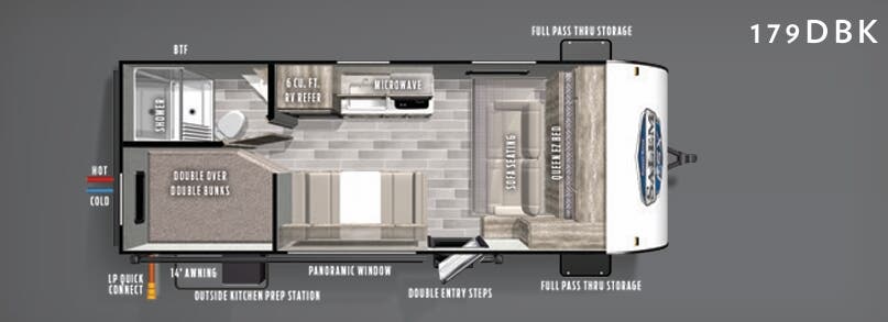 View 2020 Forest River Salem FSX 179DBK complete specs and manufacturer brochures