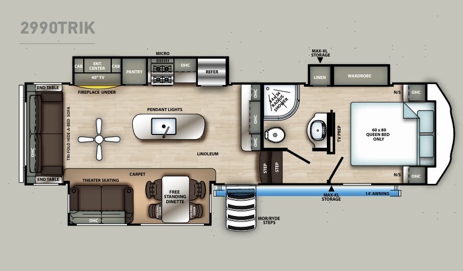 View 2020 Forest River Sandpiper C-Class 2990TRIK complete specs and manufacturer brochures