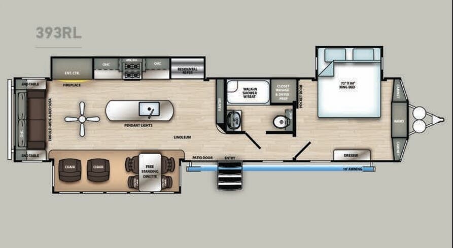 View 2020 Forest River Sandpiper Destination 393RL complete specs and manufacturer brochures