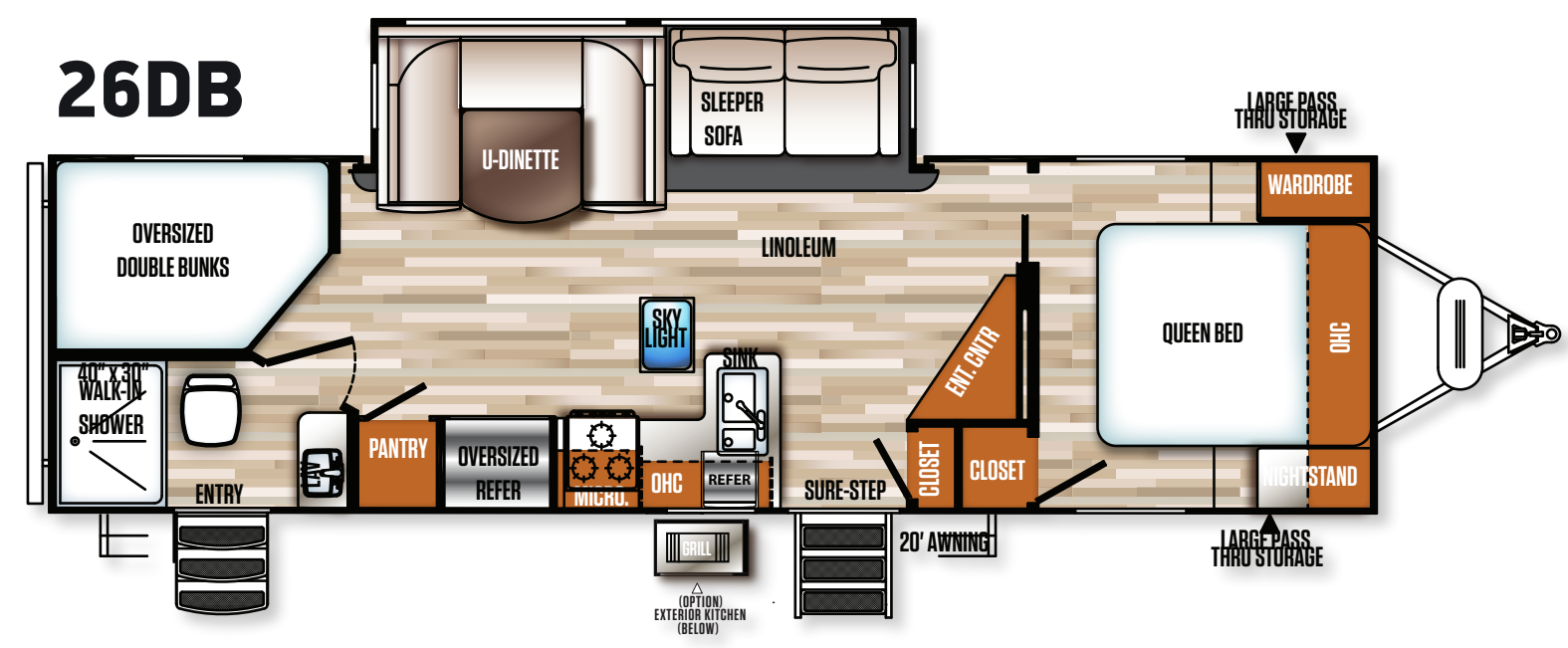 View 2020 Forest River Vibe 26DB complete specs and manufacturer brochures