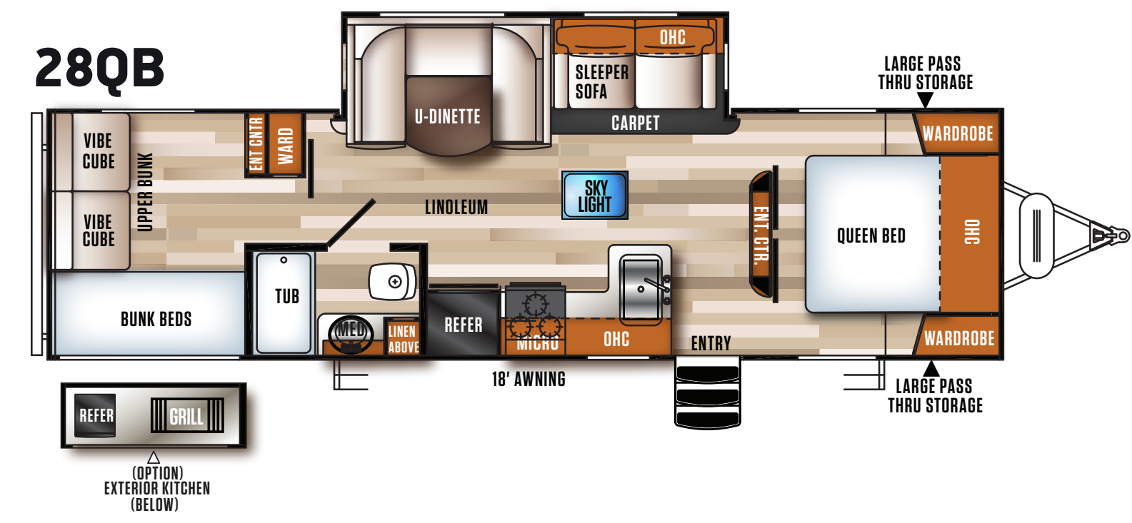 View 2020 Forest River Vibe 28QB complete specs and manufacturer brochures