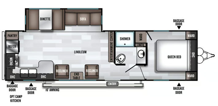 View 2020 Forest River Wildwood 27RKSS complete specs and manufacturer brochures