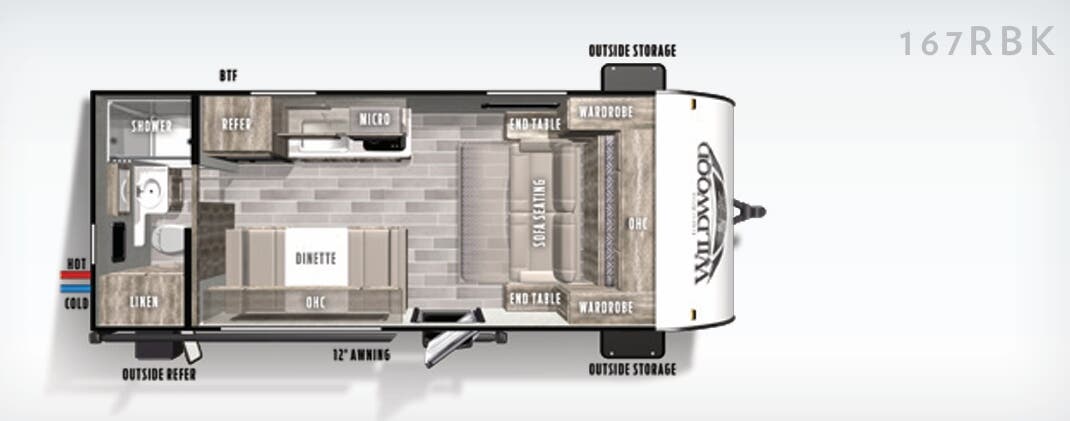 View 2020 Forest River Wildwood FSX 167RBK complete specs and manufacturer brochures