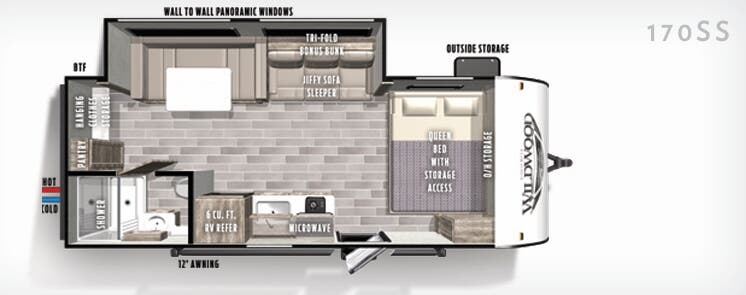 View 2020 Forest River Wildwood FSX 170SS complete specs and manufacturer brochures