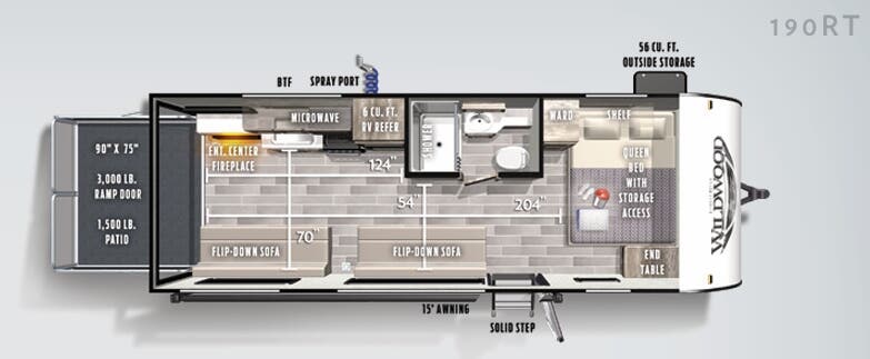 View 2020 Forest River Wildwood FSX 190RT complete specs and manufacturer brochures