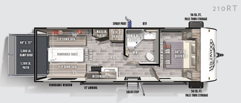 View 2020 Forest River Wildwood FSX 210RT complete specs and manufacturer brochures