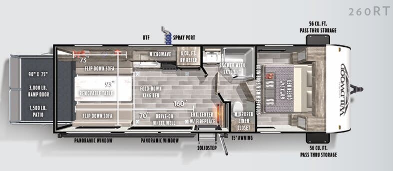 View 2020 Forest River Wildwood FSX 260RT complete specs and manufacturer brochures