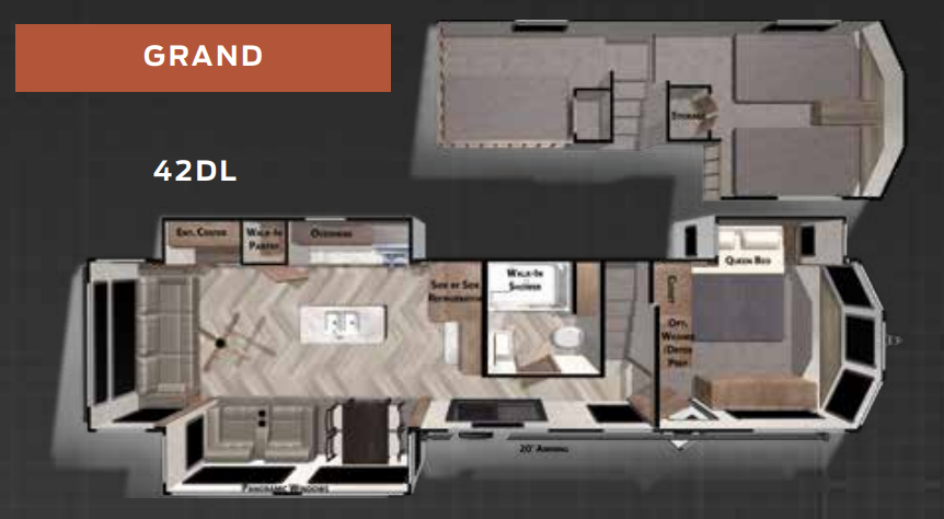 View 2020 Forest River Wildwood Grand Lodge 42DL complete specs and manufacturer brochures