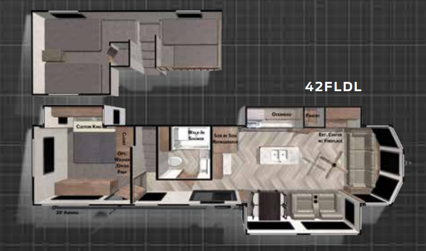 View 2020 Forest River Wildwood Grand Lodge 42FLDL complete specs and manufacturer brochures