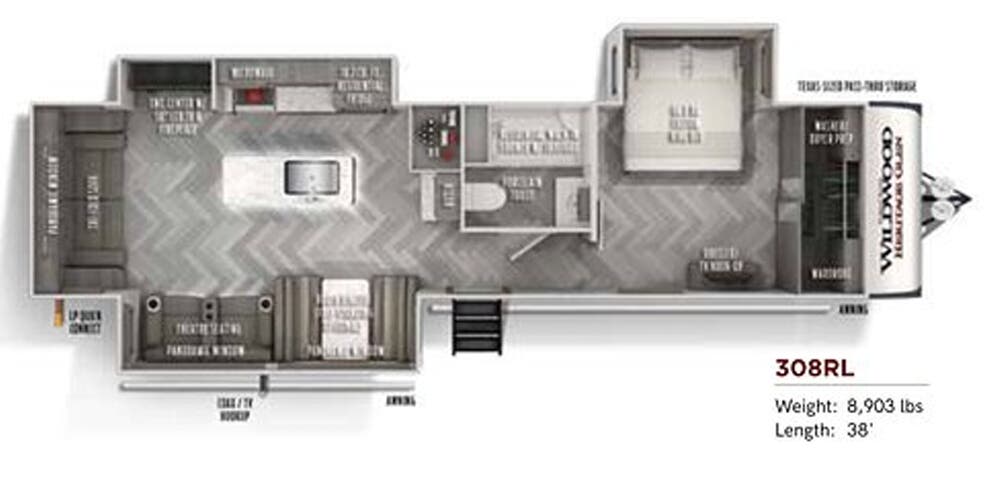 View 2020 Forest River Wildwood Heritage Glen 308RL complete specs and manufacturer brochures